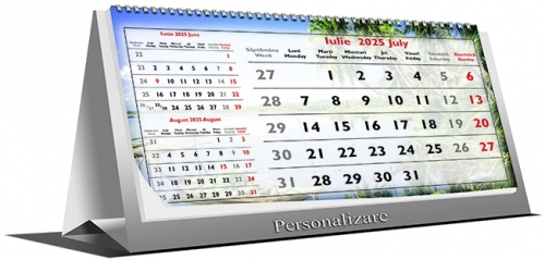 Calendar triptic birou, 21 x 10 cm, 6 file, 2025